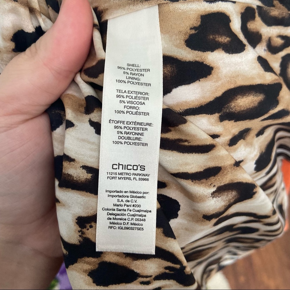 Chico’s Orange Open Front Collared Jacket Size 3 - image 6